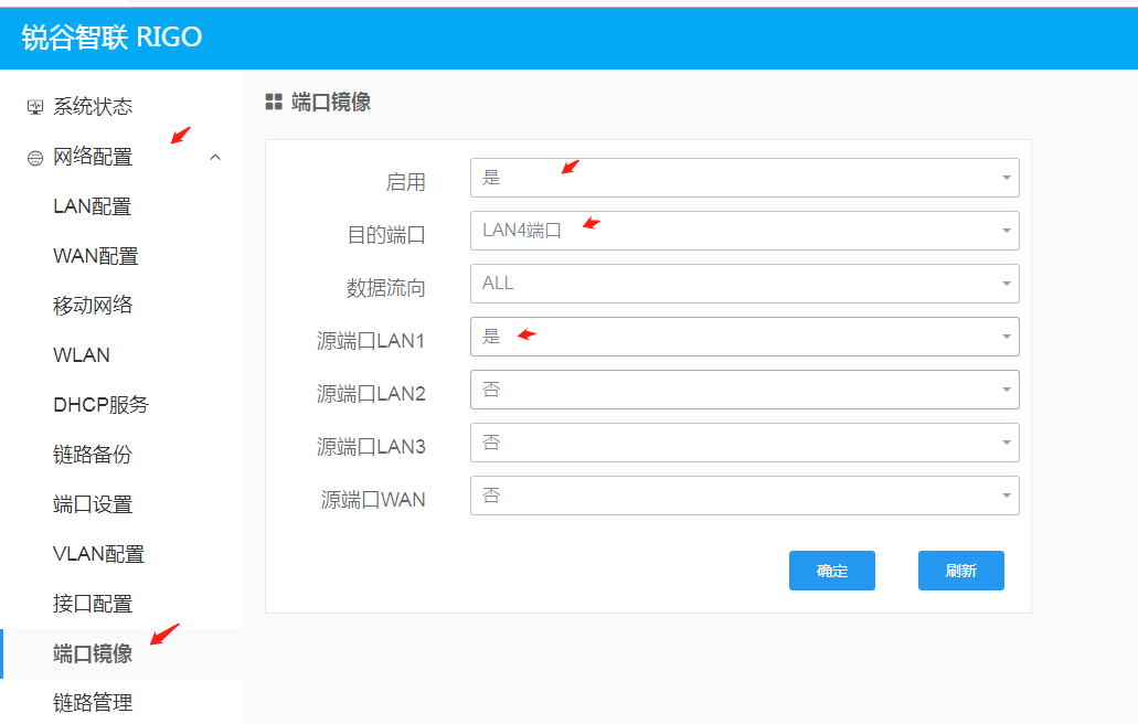 銳谷工業(yè)路由器端口鏡像怎么使用？